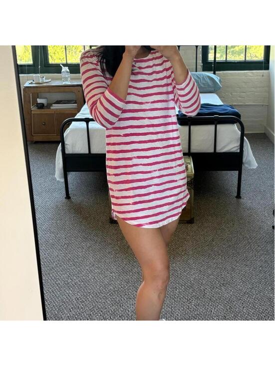 Lauren Ralph Lauren Dresses & Skirts - Lauren Ralph Lauren Pink Stripe T-Shirt Mini Dress Size M